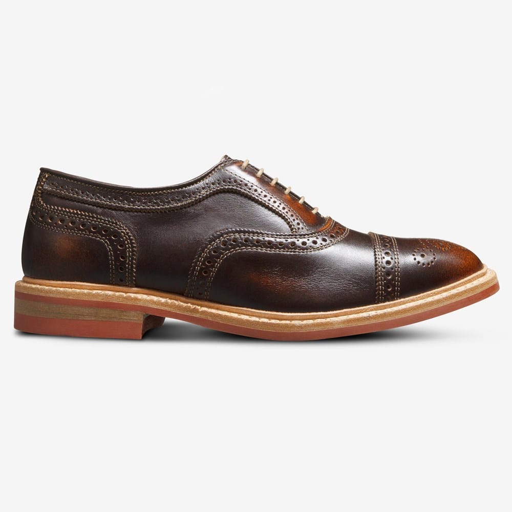 Allen Edmonds Strandmok Brown Two-Tone Brogue Derbys Siz 10 D Allen Edmonds Strandmok Cap-toe Oxford with Dainite Rubber  main image 3