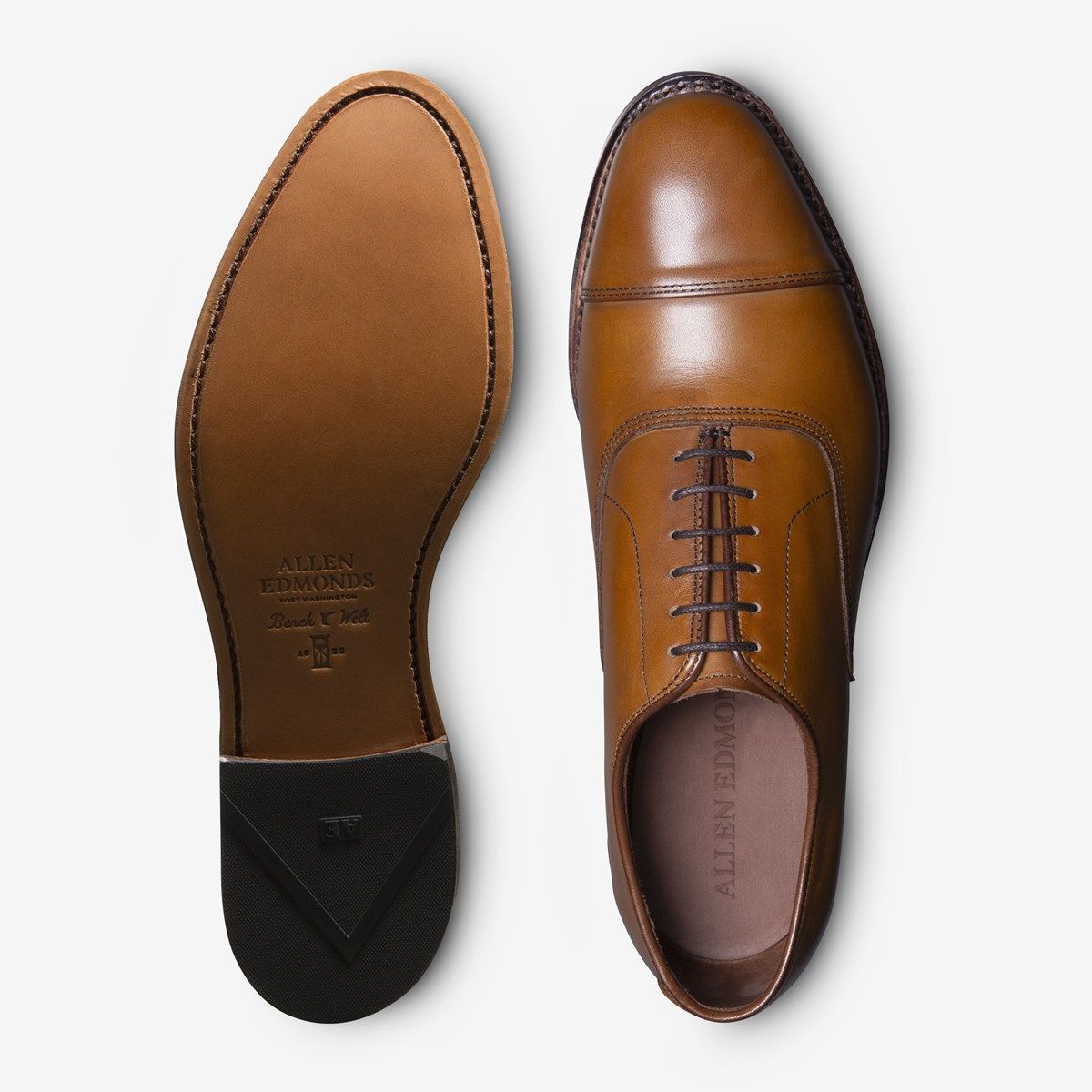 mens wide width dress shoes Florsheim Mens 3E Wide Width Cap Toe Dress Shoes-Cognac