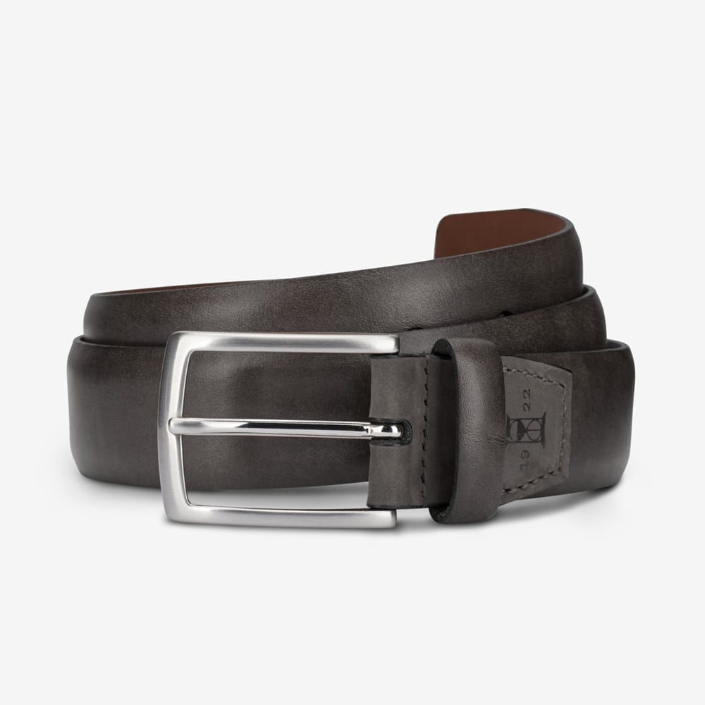 mens gray leather dress belt TONY LAMA Dark Grey Mens Dress Western Textured Leather Belt Waist 42 No Buckle