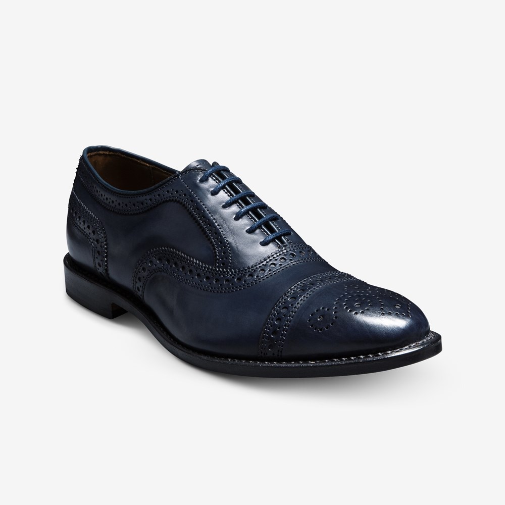 靴 Allen Edmonds 6115 Strand Medallion cap Allen Edmonds Strand Leather Cap-toe Oxford Dress Shoe Black
