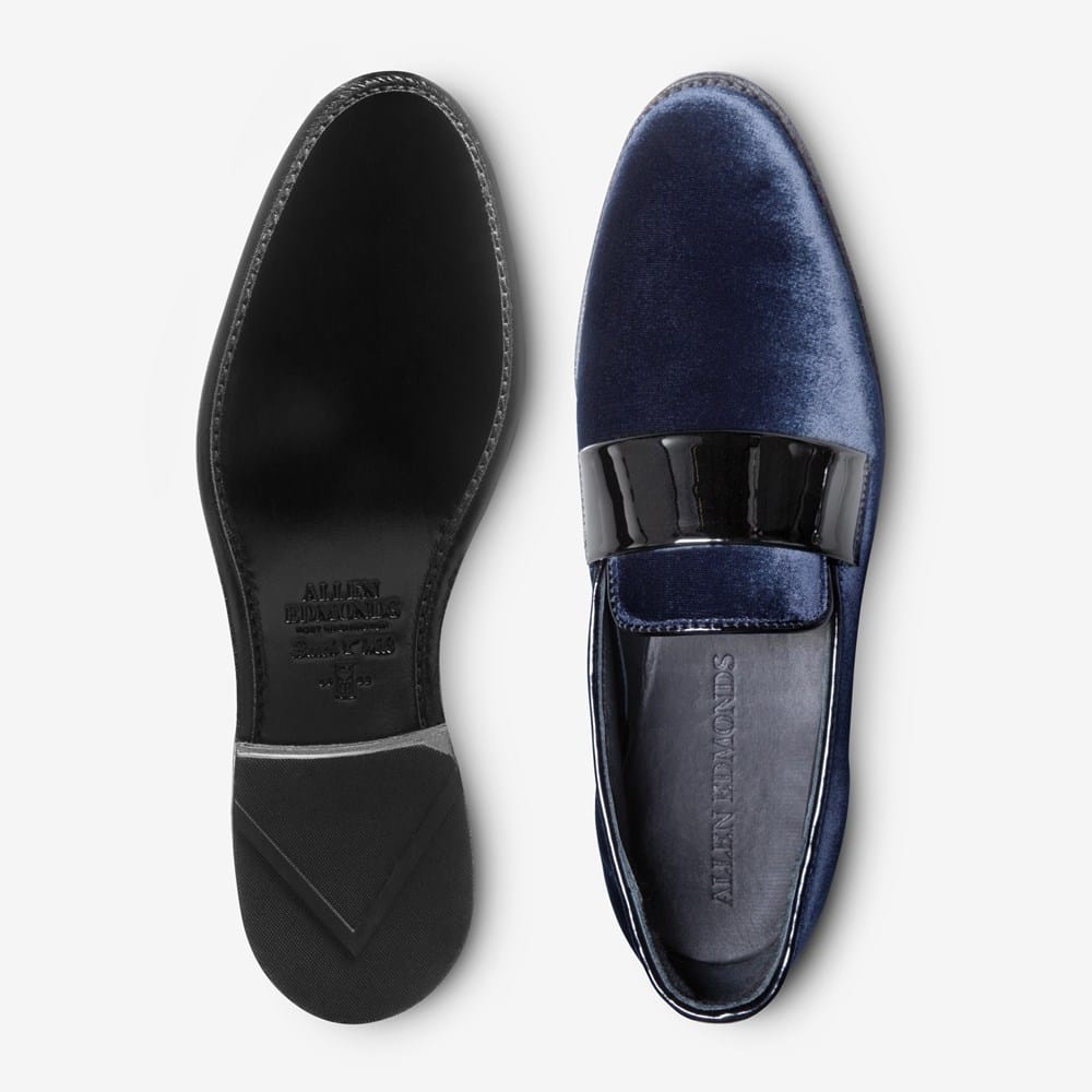 mens blue dress loafers Mens Velvet Loafer slip on Dress Shoe- Prom- Weddings Blue main image 0