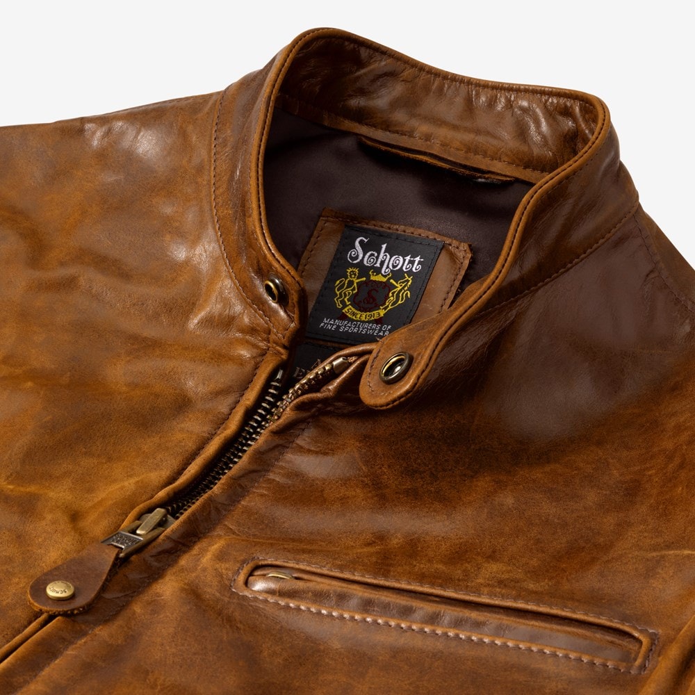 Men's Schott® N.Y.C. X Allen Edmonds Café Racer 2.0 Leather Jacket