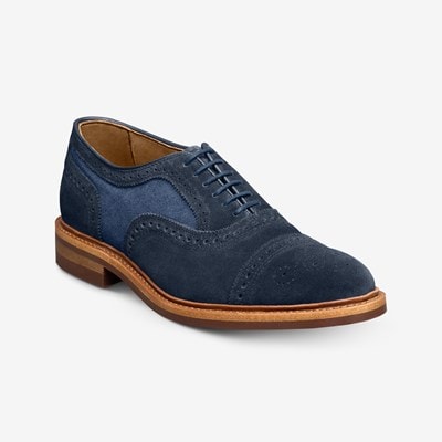 靴 Allen Edmonds 6115 Strand Medallion cap Strand Cap-toe Oxford Dress Shoe with Combination Tap Sole