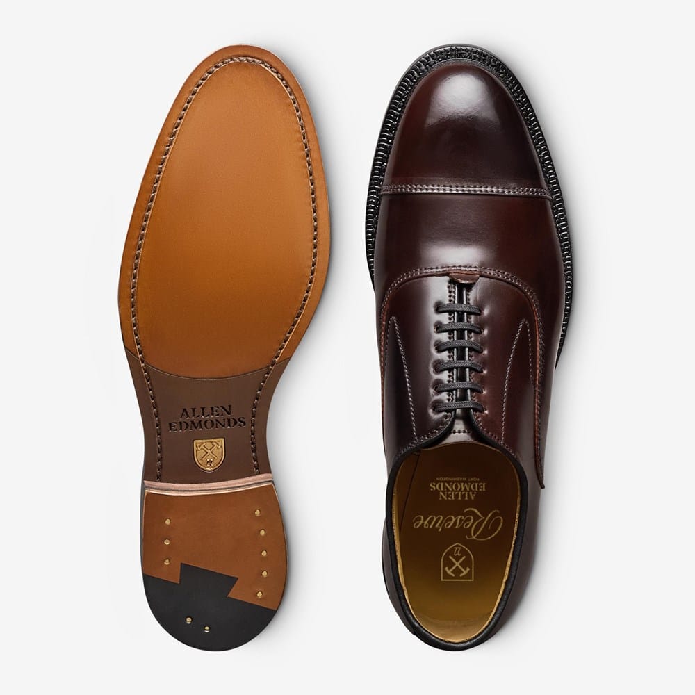 allen edmonds brown dress shoes Men's Factory Second Manhattan Reserve Cap-toe Oxford Shoe Women's Black Satin Lace Dusty Blue Bridesmaid Dresses this signature cap Color:Iridescent Blue